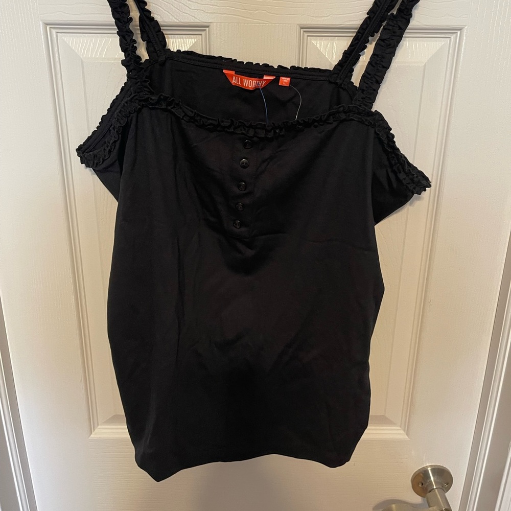 4/$20🎉All Worthy Hunter McGrady Knit Ruffle Tank XL - Picture 4 of 6
